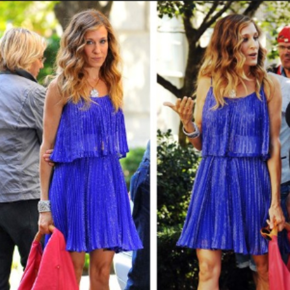 Halston  Heritage Pleated Cocktail Dress